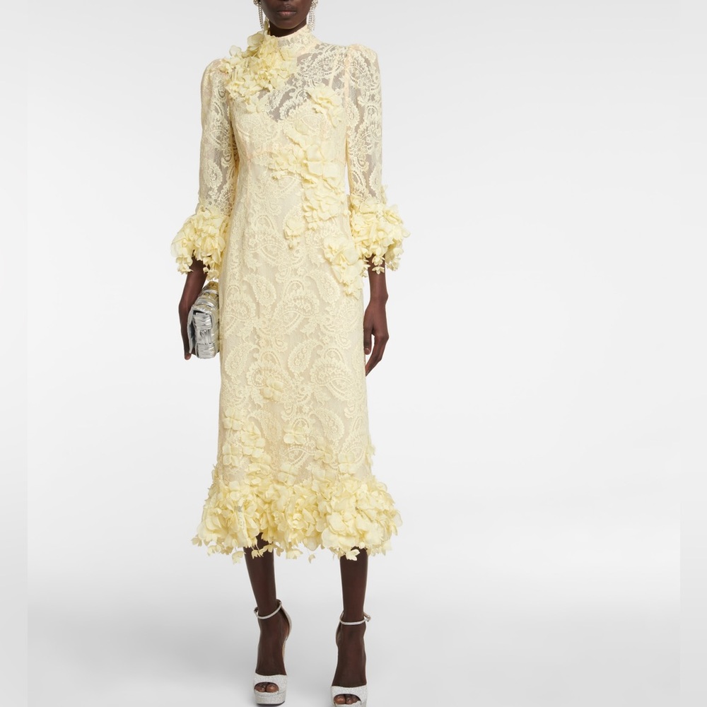 Zimmermann High Tide appliquéd lace midi dress